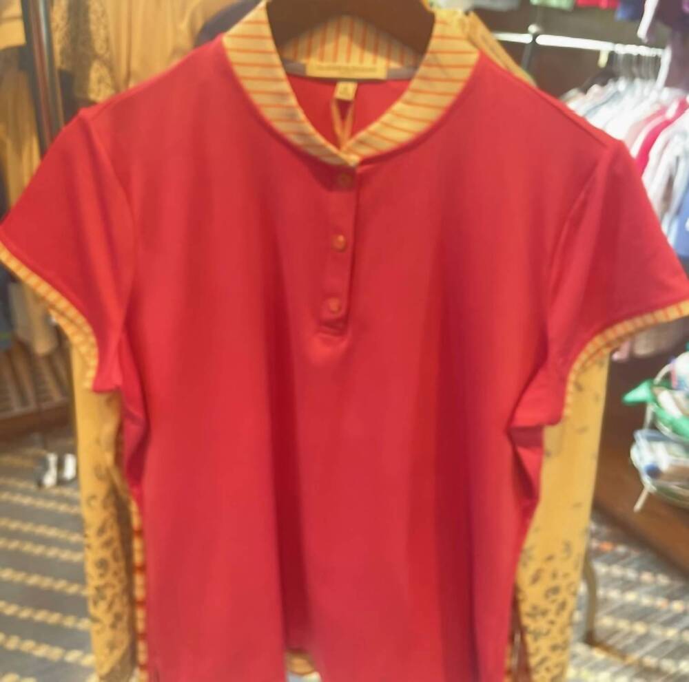 NEW FAIRWAY & GREENE women's heidi snap cap sleeve top in pucker